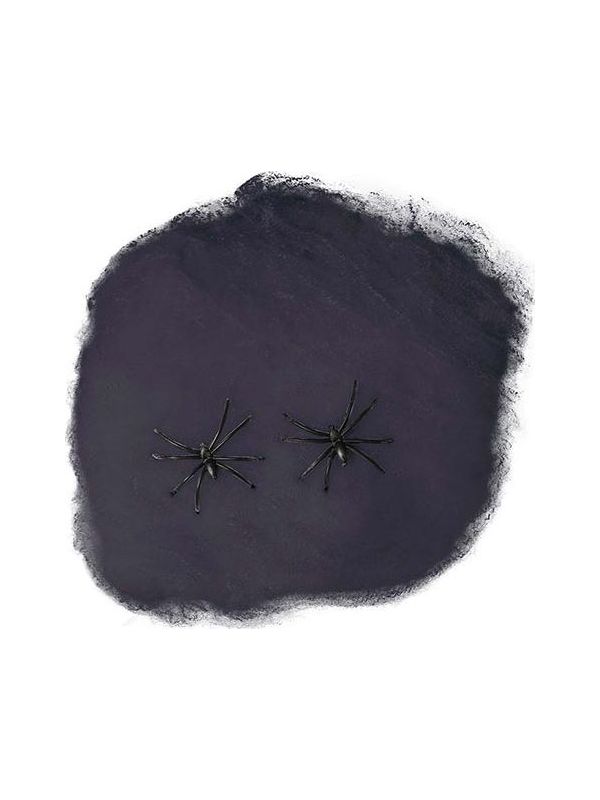 Spinnenweb met 4 Spinnen Zwart