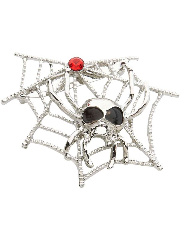 Spinnenweb met Spinnen Broche