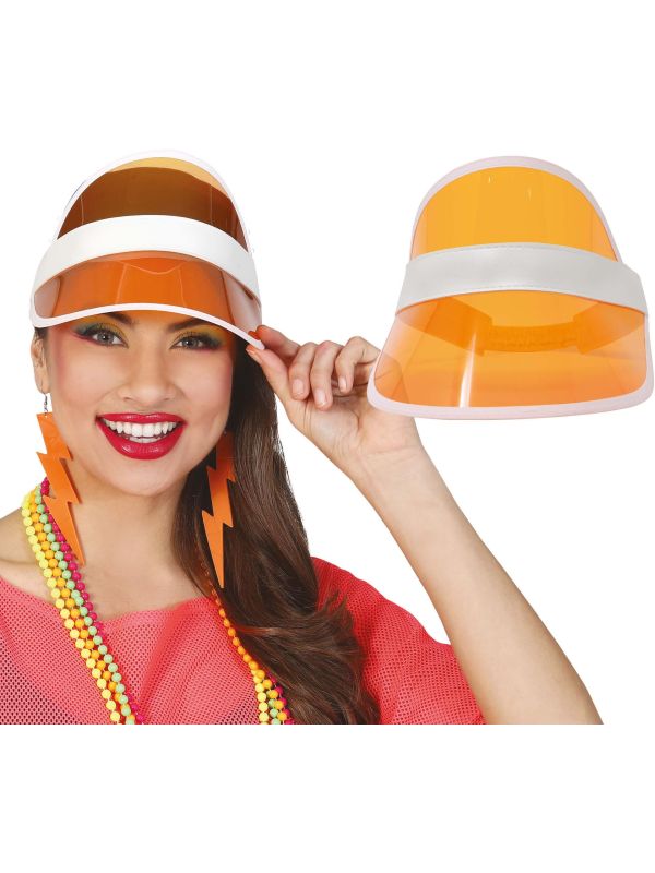 Sportieve 80's Oranje Zonneklep