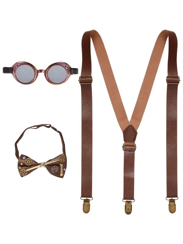 Steampunk Accessoire Setje Bruin