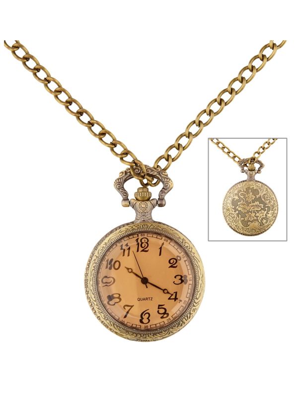Steampunk Gouden Zakhorloge Ketting