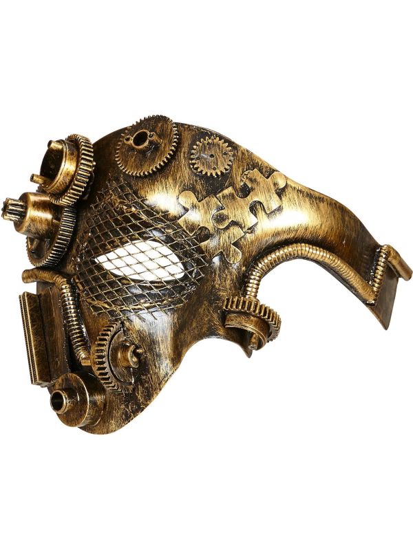 Steampunk Half-Gezichts Masker Goud