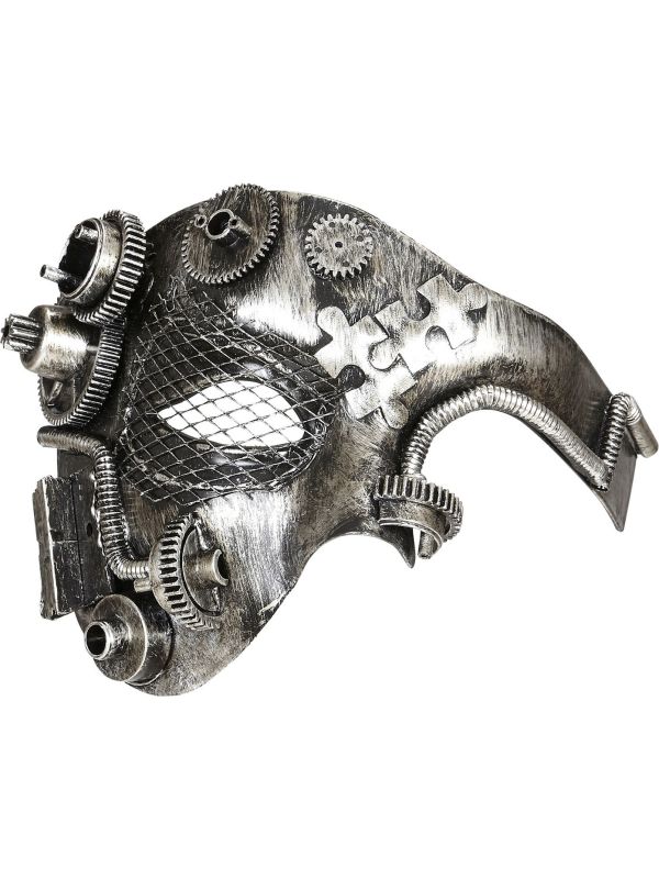 Steampunk Half-Gezichts Masker Zilver
