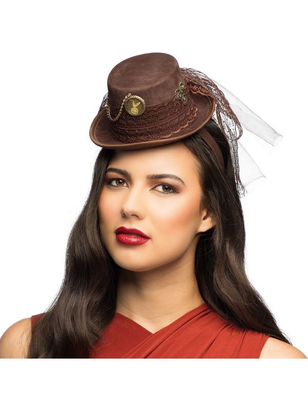 Steampunk Hoed Tiara Bruin Dames