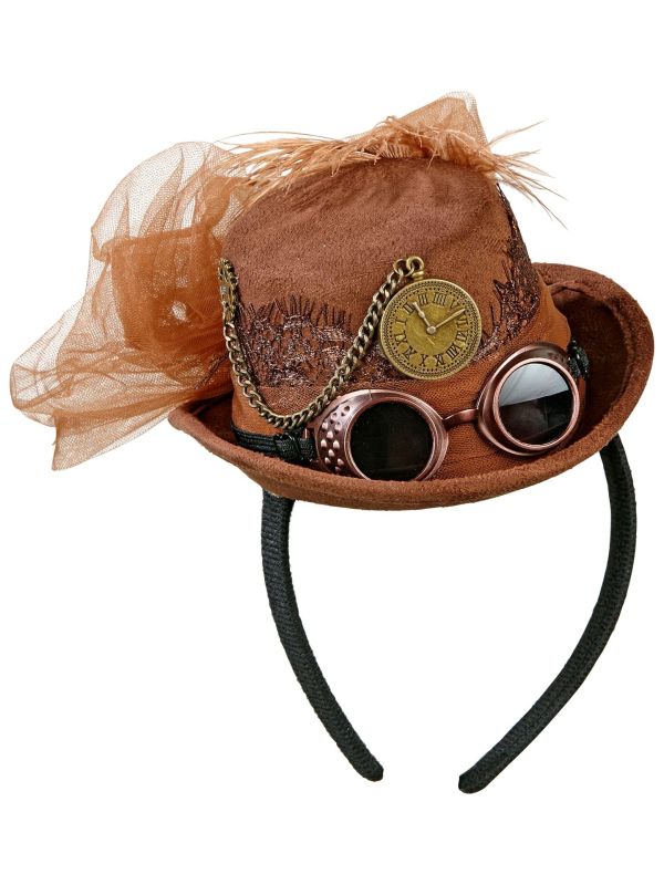 Steampunk Mini Hoedje Suede