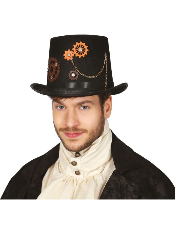 Steampunk Zwarte Hoge Hoed