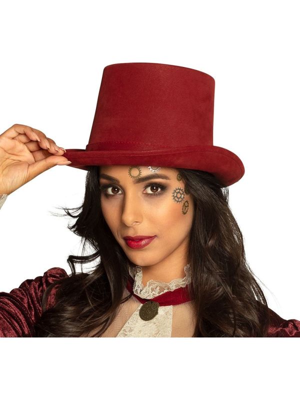 Steamtopper Hoed Deluxe Rood