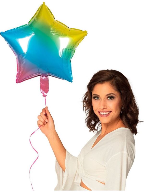Ster Vormige Folie Ballon Regenboog