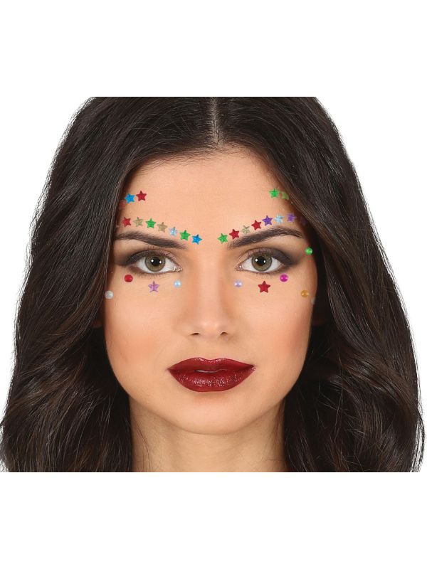 Sterren & Parels Meerkleurige Gezichtsjuwelen