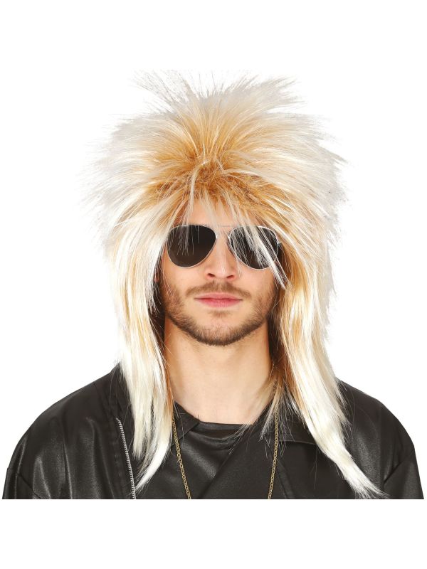 Stoere 80's Rocker Blonde Pruik