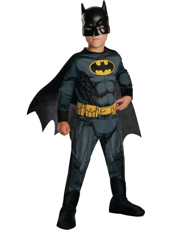 Stoere Zwarte Batman Outfit met Cape Jongens