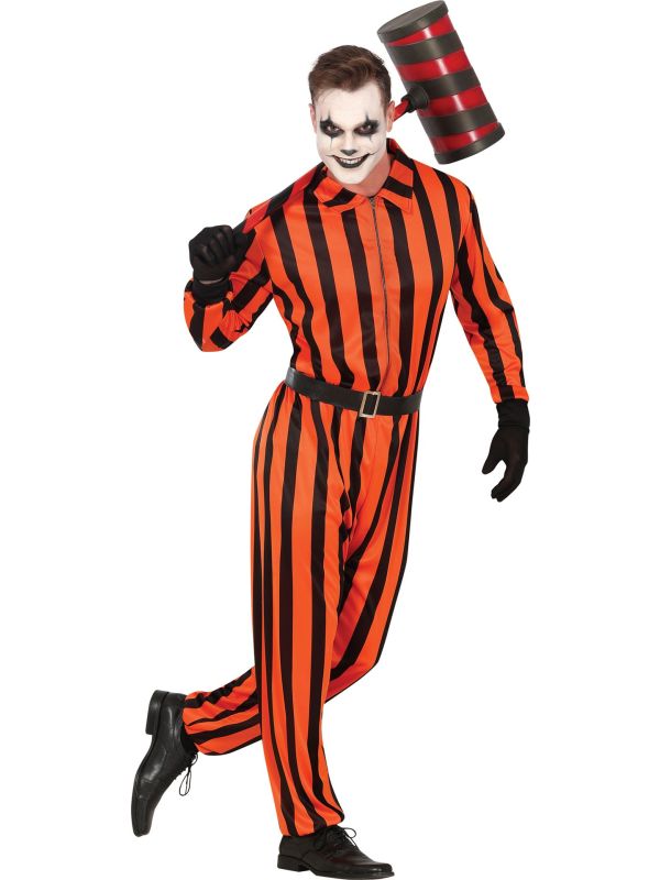 Suicide Squad Clown Gevangene Kostuum Rood Zwart Volwassenen