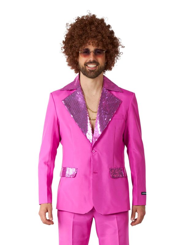 CAMDOM Herren Anzüge Fit Disco Sets 2PCS Vintage Mantel und Hose Mode