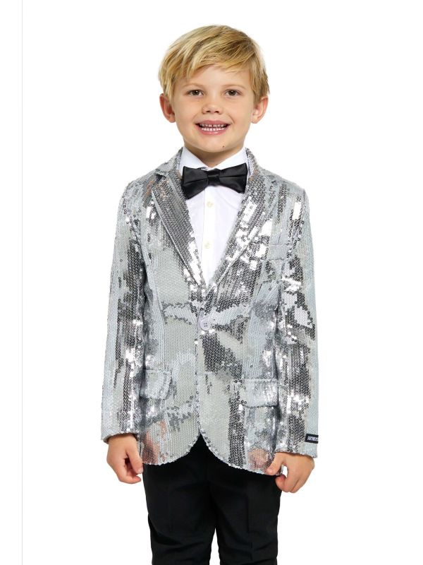 Suitmeister Jongens Blazer Pailletten Zilver