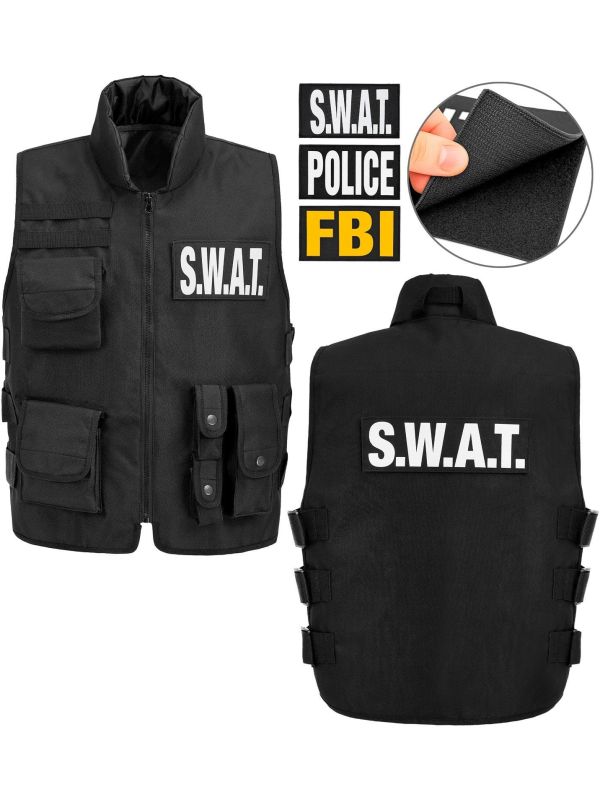 SWAT FBI Politie Tactisch Vest Zwart Volwassenen
