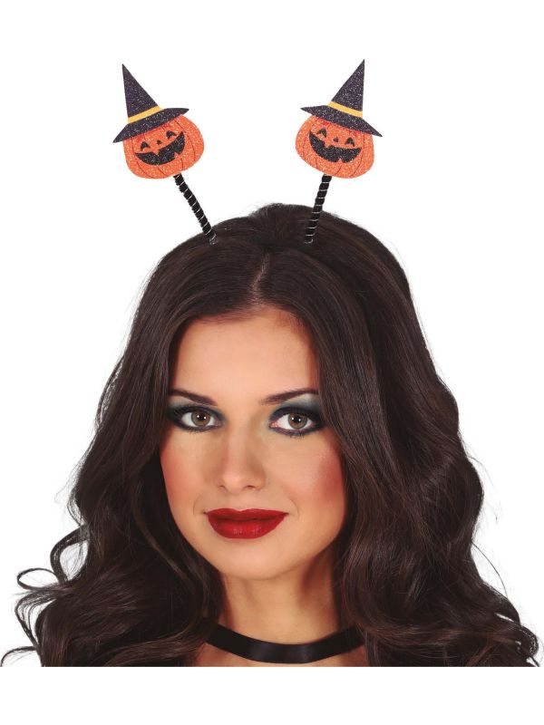 Swingende Pompoen Haarband met Glitters