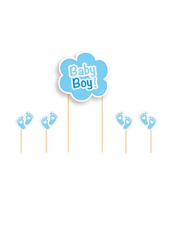 Taart Topper Baby Boy Geboorte Jongen Blauw