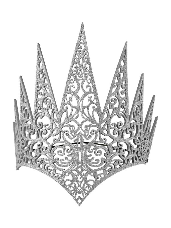 Tiara Kroon Zilver met Glitters