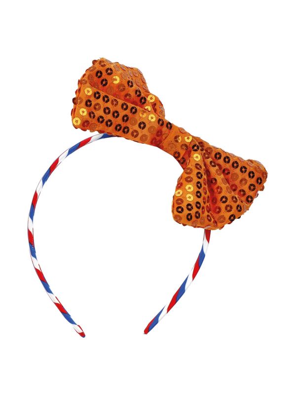 Tiara Pailletten Strikje Koningsdag Oranje