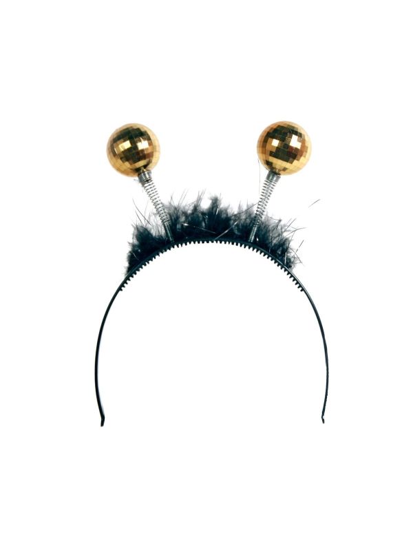 Tiara Zwart met Gouden Discoballen