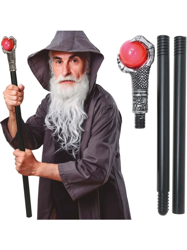 Tovenaarsstok met Edelsteen Zwart Opvouwbaar