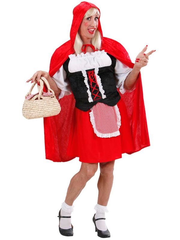 Travestiet Roodkapje Kostuum