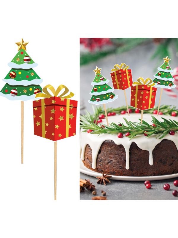Tree Kerst Cupcake Taart Versiering 12 Stuks