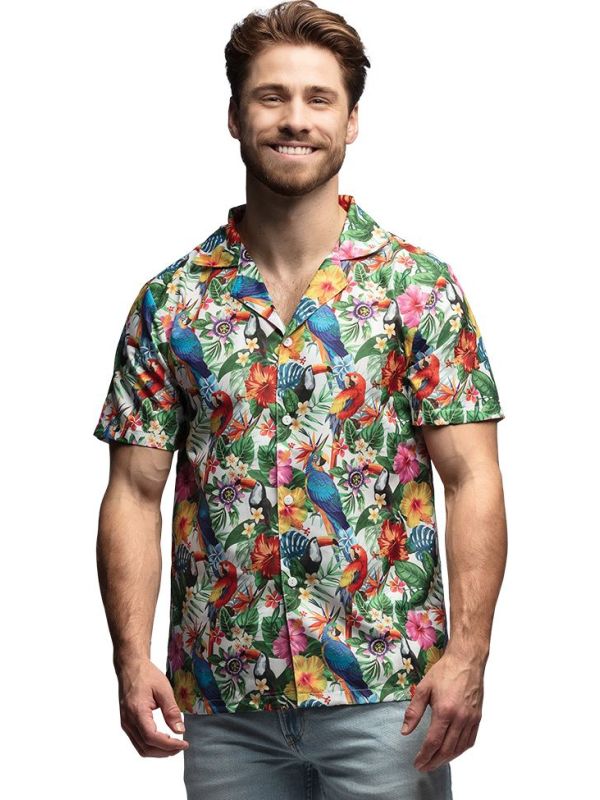 Tropisch Papegaaien Overhemd Heren