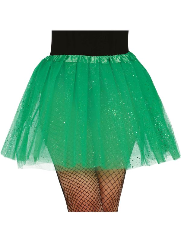 Tutu met Glitters Donkergroen 40cm Dames