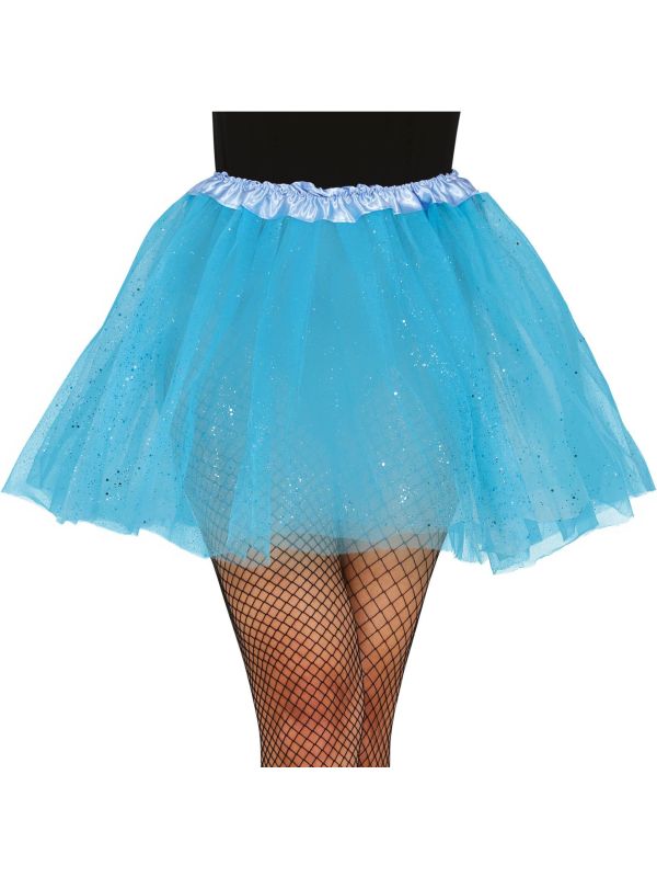 Tutu met Glitters Lichtblauw 40cm Dames