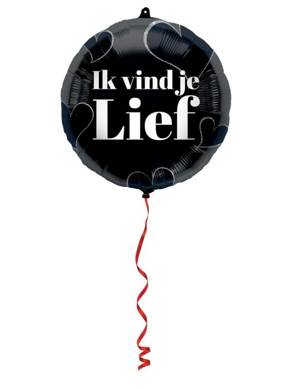 Valentijnsdag Ik Vind Je Lief Zwarte Folieballon