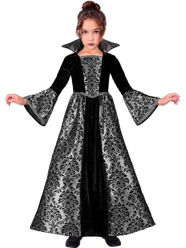 Vampier Gothic Jurk Halloween Zwart Meisjes