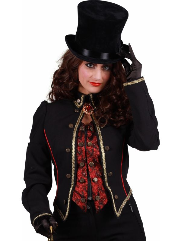 Vampier Jas Dames Zwart Rood Halloween