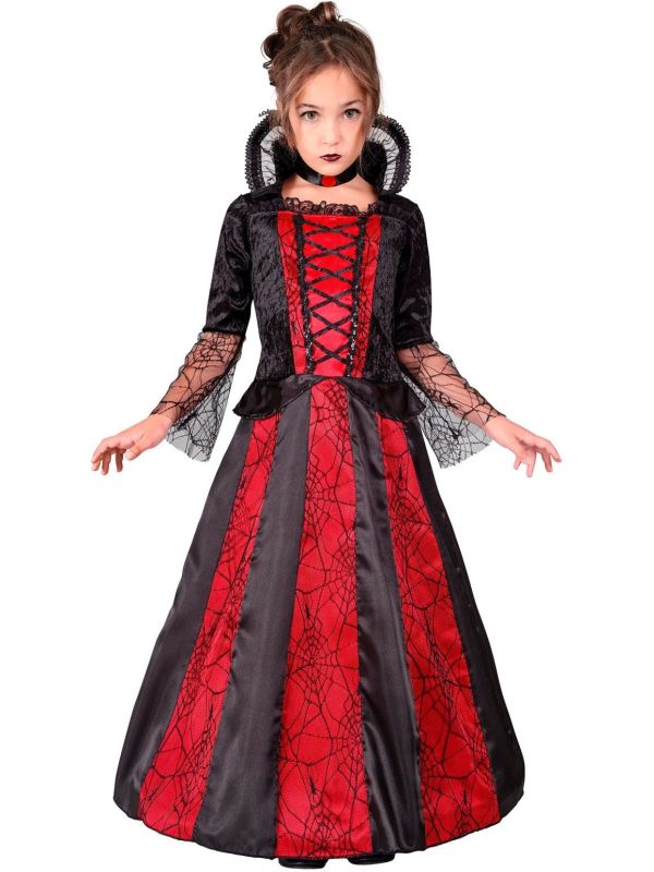 Vampier Jurk Zwart Rood Halloween Meisjes