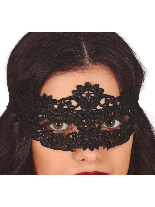 Venetiaans Half Oogmasker Zwart