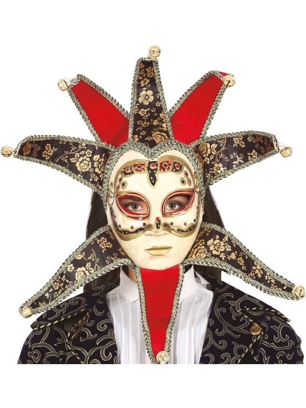 Venetiaans Masker Rood Beige Dames