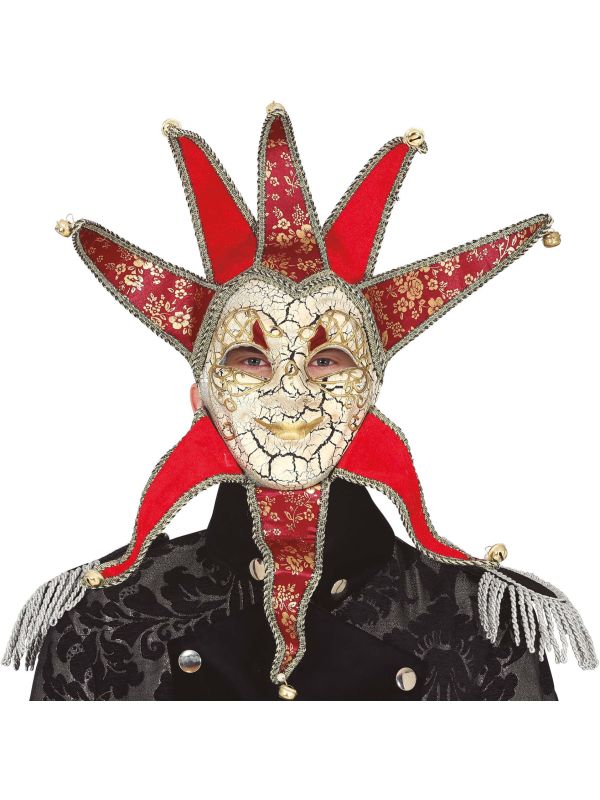 Venetiaans Masker Rood Beige Heren