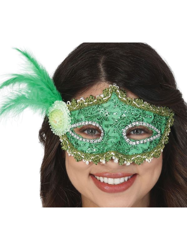Venetiaans Oogmasker Groen