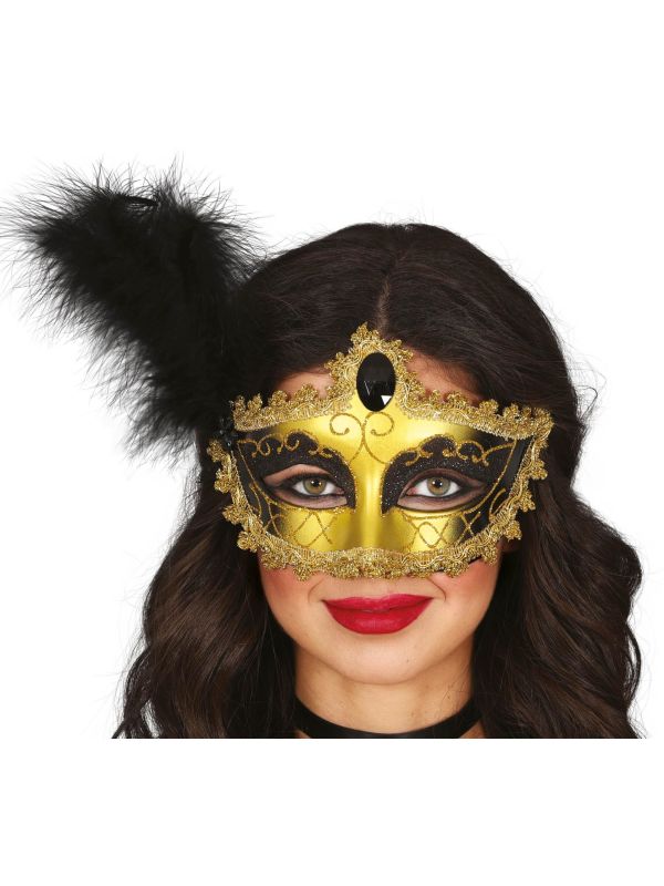 Verenmasker Goud Zwart Venetiaans Carnaval