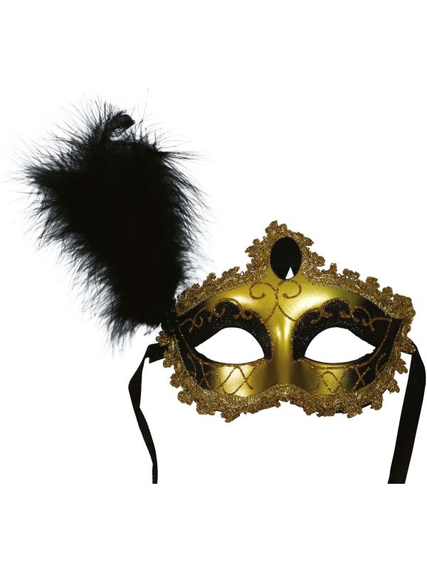 Randomgo 2 stuks Venetiaans masker, Halloween, cosplay-maskers, gemaskerd balmasker, masker voor volwassenen, voor Halloween, carnaval, cosplay (goud