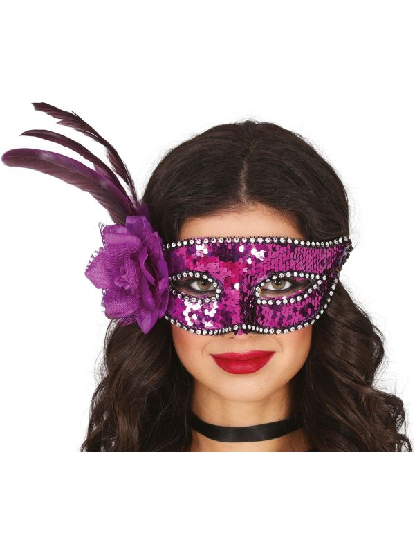 Verenmasker Lila Venetiaans Carnaval