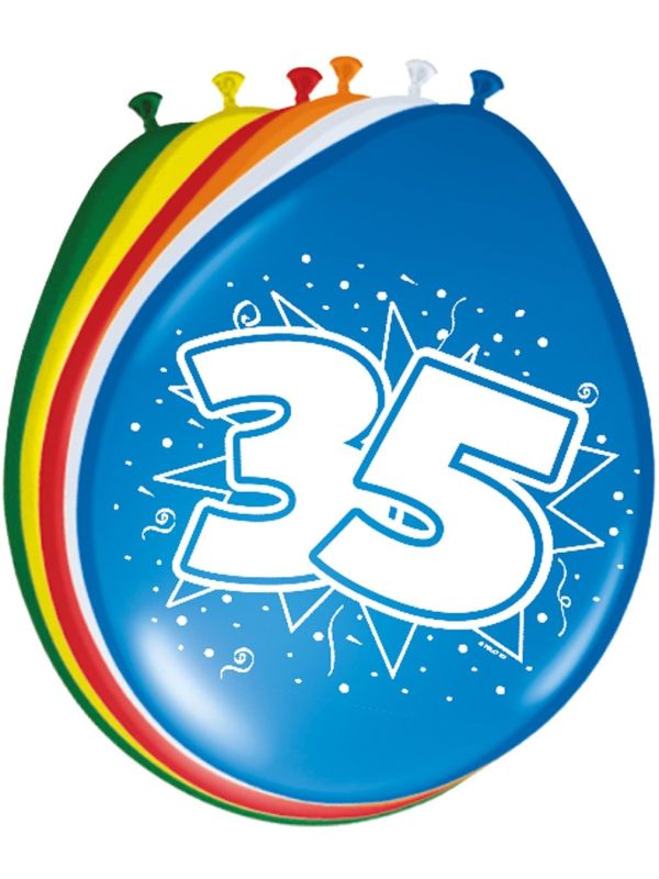 Verjaardag 35 Jaar Ballonnen 8 Stuks