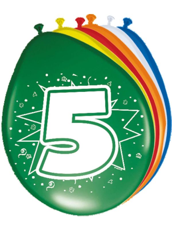 Verjaardag 5 Jaar Ballonnen 8 Stuks