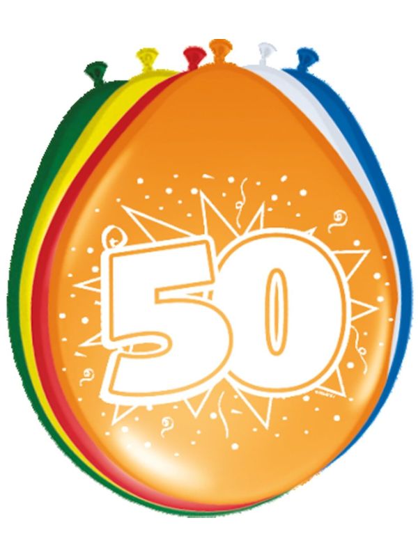 Verjaardag 50 Jaar Ballonnen 8 Stuks