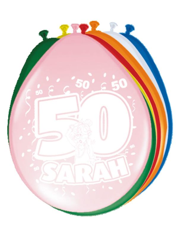Verjaardag 50 Jaar Sarah Ballonnen 8 Stuks