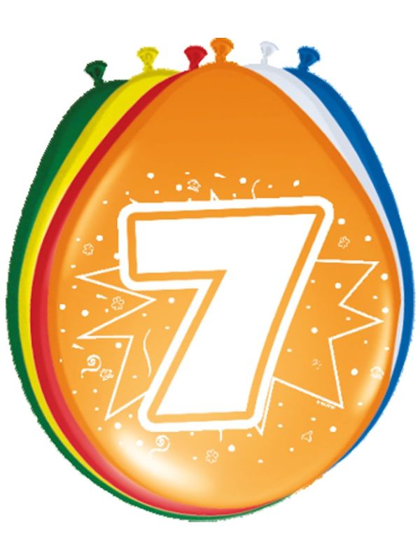 Verjaardag 7 Jaar Ballonnen 8 Stuks