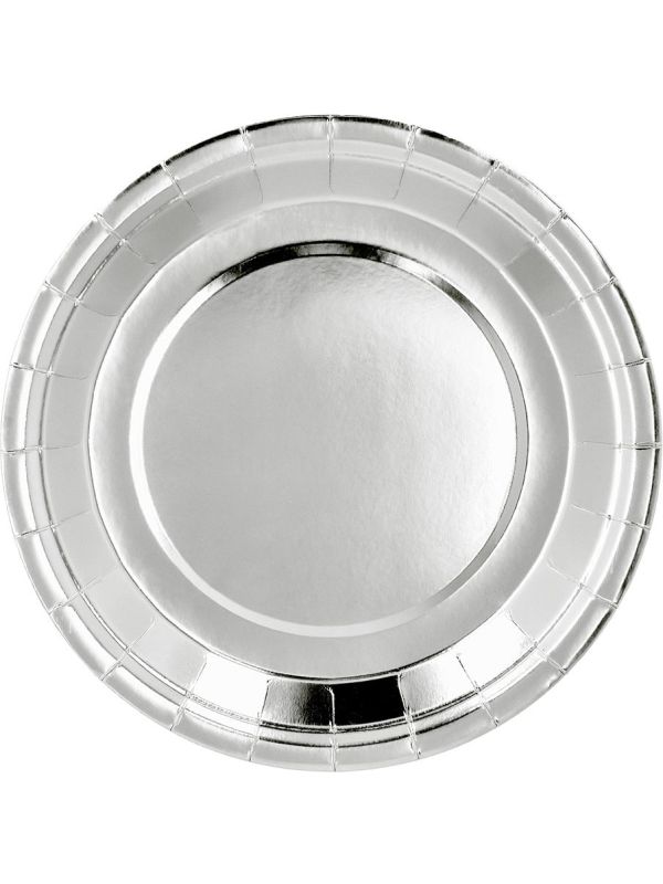 Verjaardag Set 6 papieren bordjes Zilver
