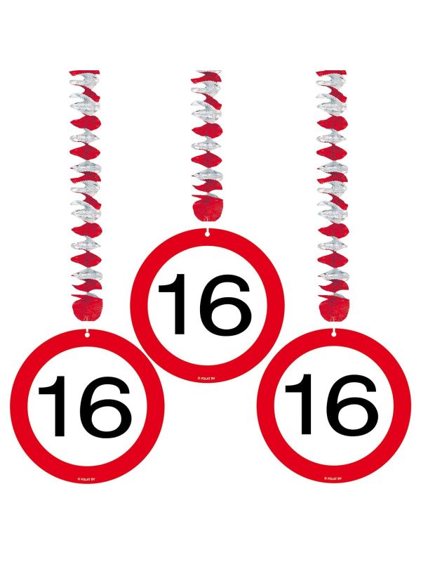 Verkeersbord 16 Jaar Hangende Versiering
