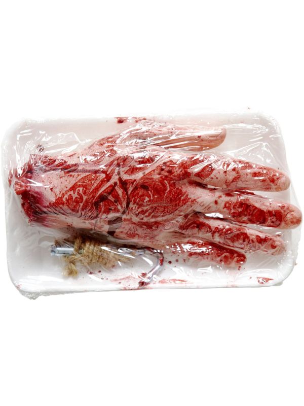 Verpakte Bloedende Afgehakte Hand