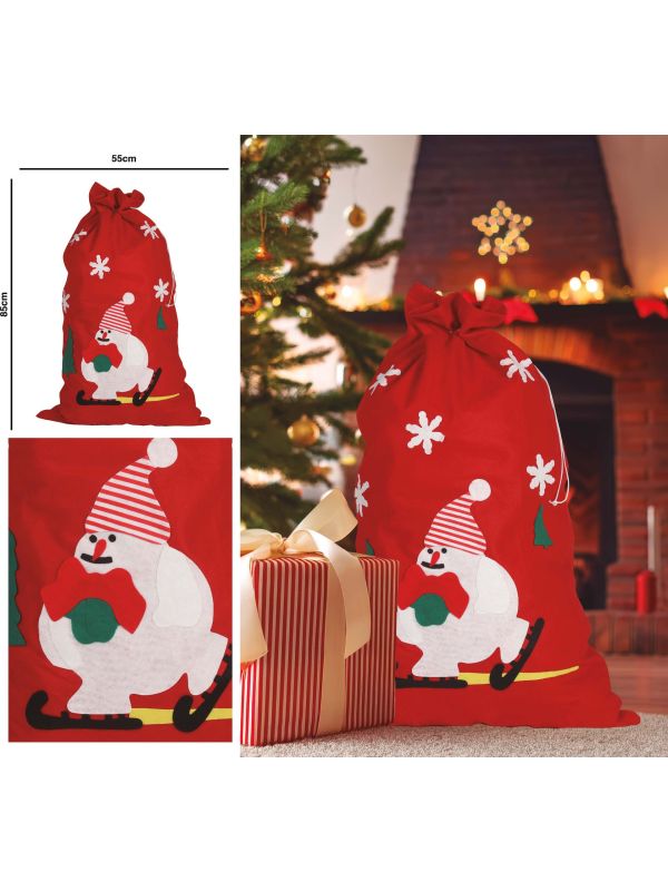 Versierde Kerst Cadeau Zak Rood